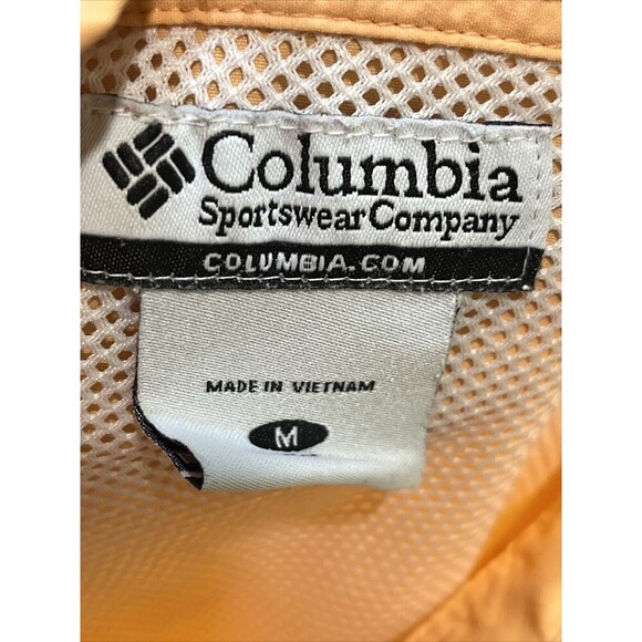 Columbia PFG Men's Activewear Button Front Shirt Short Sleeve Orange Size Medium - Picture 8 of 10